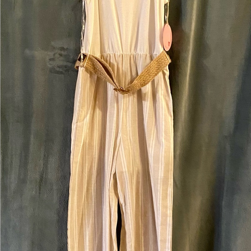 Marshall Cream Jumpsuit with Woven Belt